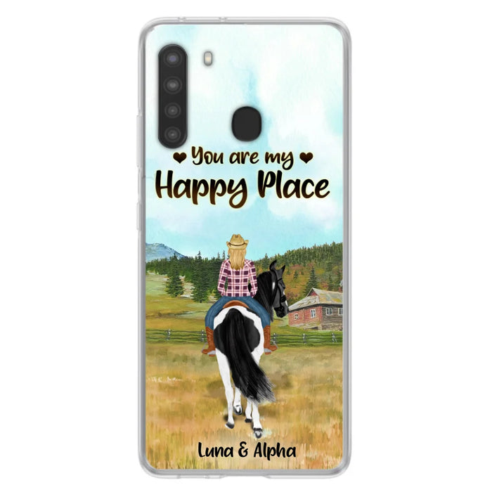 Custom Personalized Horse Riding Phone Case - You Are My Happy Place - Case Phone For iPhone And Samsung