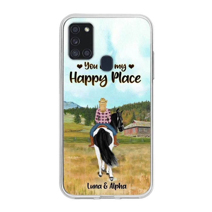 Custom Personalized Horse Riding Phone Case - You Are My Happy Place - Case Phone For iPhone And Samsung