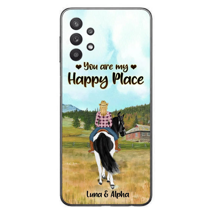 Custom Personalized Horse Riding Phone Case - You Are My Happy Place - Case Phone For iPhone And Samsung