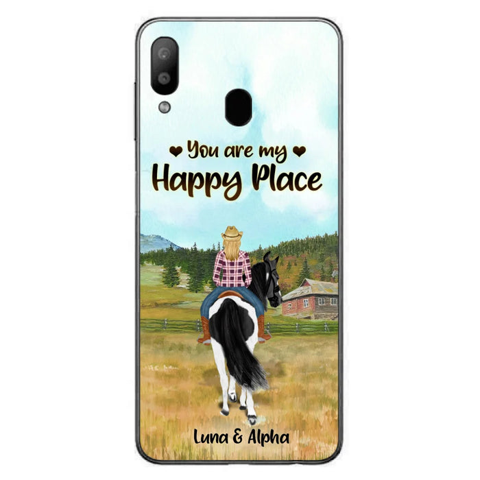 Custom Personalized Horse Riding Phone Case - You Are My Happy Place - Case Phone For iPhone And Samsung