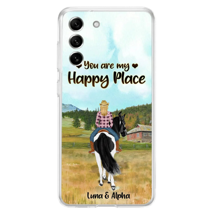 Custom Personalized Horse Riding Phone Case - You Are My Happy Place - Case Phone For iPhone And Samsung