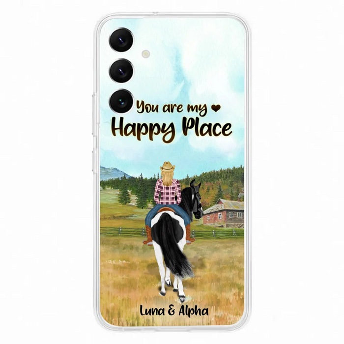 Custom Personalized Horse Riding Phone Case - You Are My Happy Place - Case Phone For iPhone And Samsung