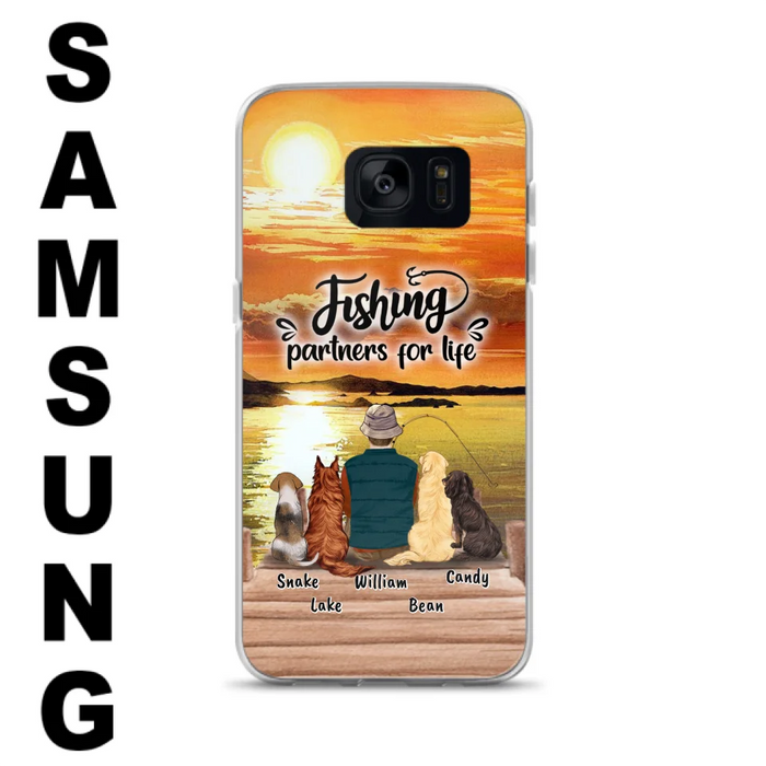 Custom Personalized Fishing Man Phone Case - Upto 4 Dogs - Phone Case For iPhone and Samsung - 4TC88X