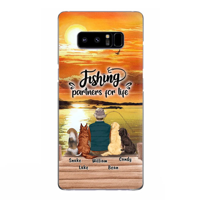 Custom Personalized Fishing Man Phone Case - Upto 4 Dogs - Phone Case For iPhone and Samsung - 4TC88X