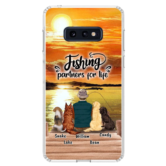 Custom Personalized Fishing Man Phone Case - Upto 4 Dogs - Phone Case For iPhone and Samsung - 4TC88X