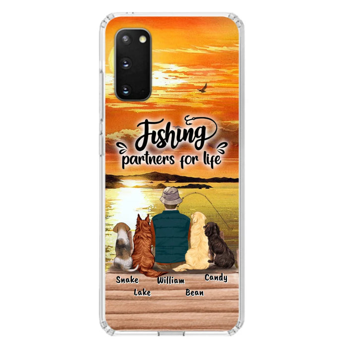 Custom Personalized Fishing Man Phone Case - Upto 4 Dogs - Phone Case For iPhone and Samsung - 4TC88X