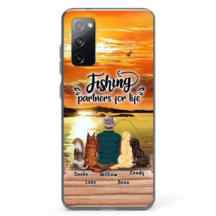 Custom Personalized Fishing Man Phone Case - Upto 4 Dogs - Phone Case For iPhone and Samsung - 4TC88X