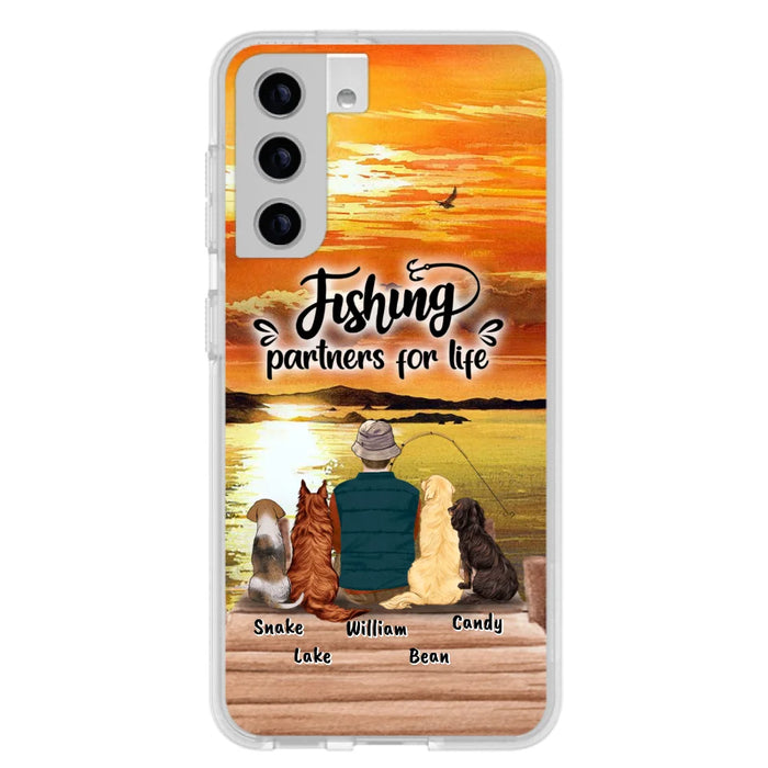 Custom Personalized Fishing Man Phone Case - Upto 4 Dogs - Phone Case For iPhone and Samsung - 4TC88X