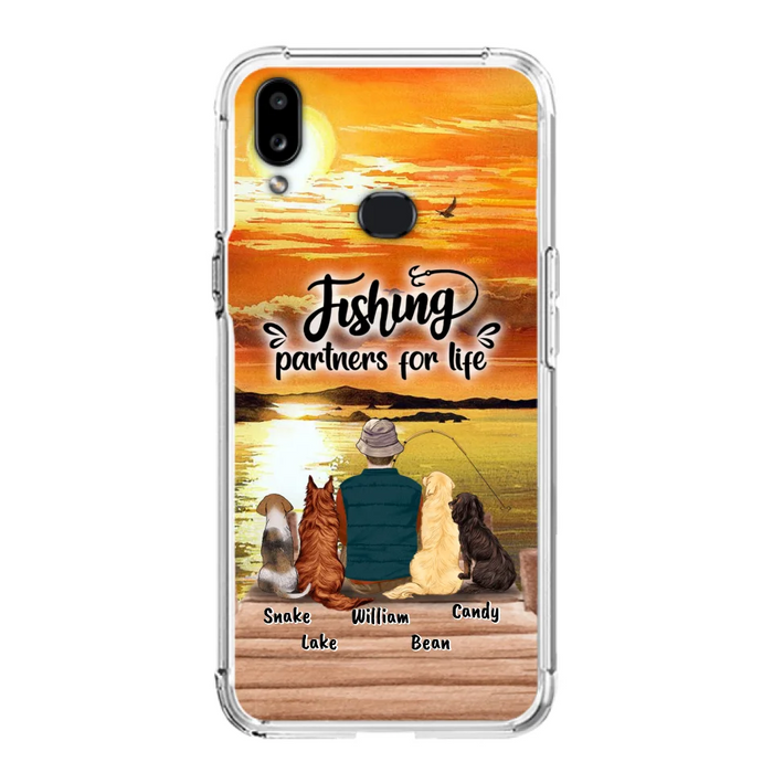 Custom Personalized Fishing Man Phone Case - Upto 4 Dogs - Phone Case For iPhone and Samsung - 4TC88X