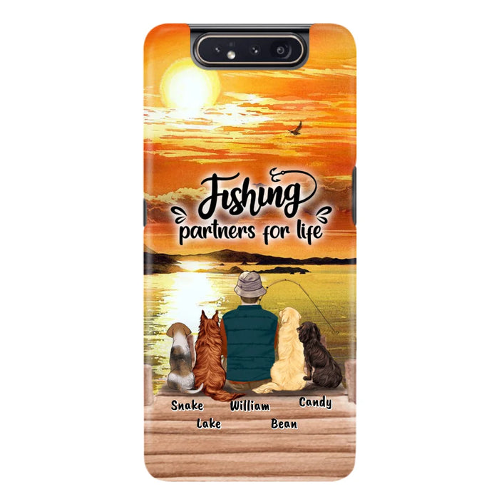 Custom Personalized Fishing Man Phone Case - Upto 4 Dogs - Phone Case For iPhone and Samsung - 4TC88X