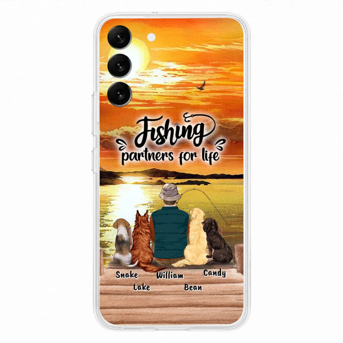 Custom Personalized Fishing Man Phone Case - Upto 4 Dogs - Phone Case For iPhone and Samsung - 4TC88X