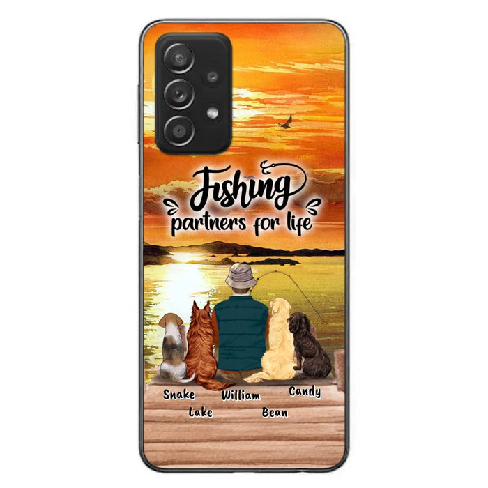 Custom Personalized Fishing Man Phone Case - Upto 4 Dogs - Phone Case For iPhone and Samsung - 4TC88X