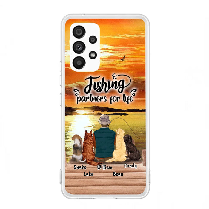 Custom Personalized Fishing Man Phone Case - Upto 4 Dogs - Phone Case For iPhone and Samsung - 4TC88X