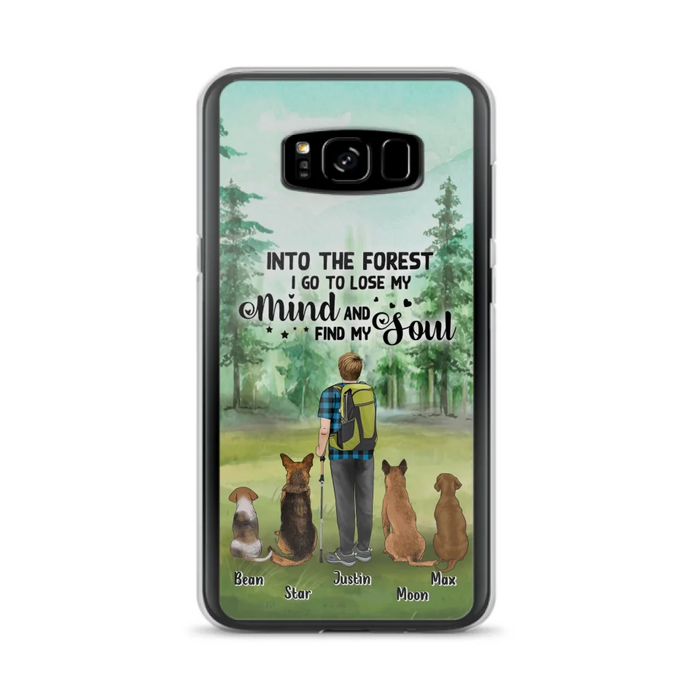 Custom Personalized Solo Trekking Woods  With Pets Phone Case - Upto 4 Pets - Case For iPhone and Samsung - 6CIAJ9