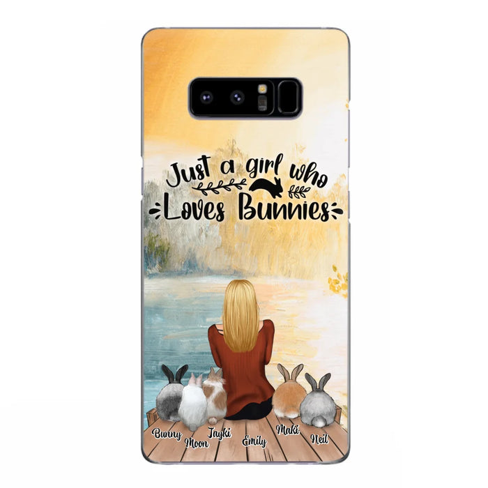 Custom Personalized Rabbit Mom Phone Case - Gifts For Rabbit Lovers With Upto 5 Rabbits - Just A Gril Who Loves Bunnies