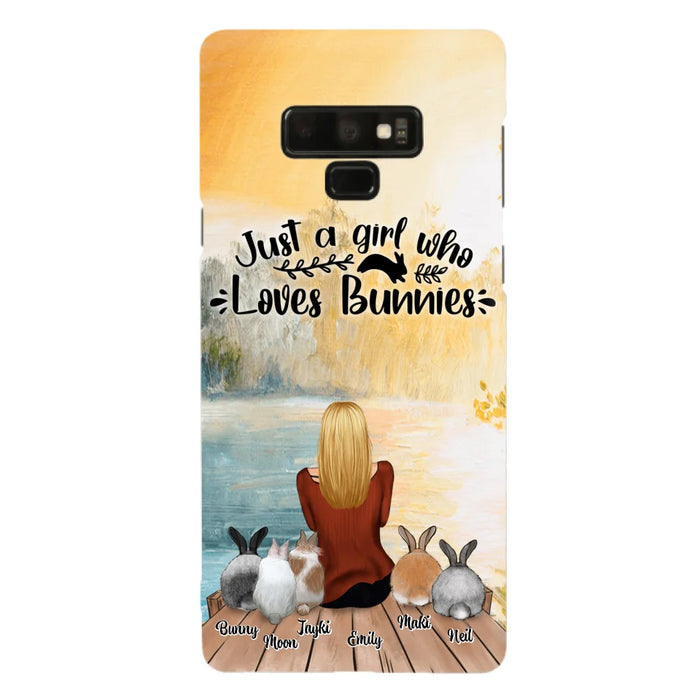 Custom Personalized Rabbit Mom Phone Case - Gifts For Rabbit Lovers With Upto 5 Rabbits - Just A Gril Who Loves Bunnies