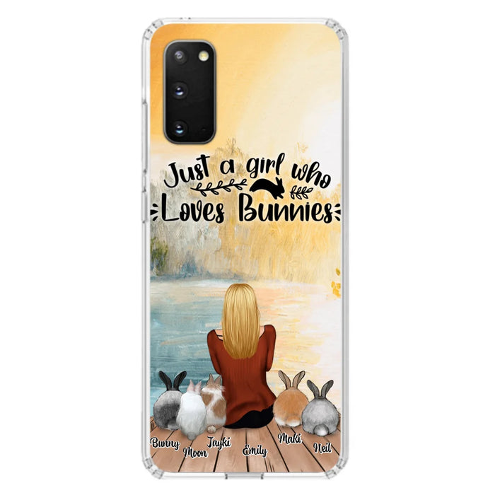 Custom Personalized Rabbit Mom Phone Case - Gifts For Rabbit Lovers With Upto 5 Rabbits - Just A Gril Who Loves Bunnies