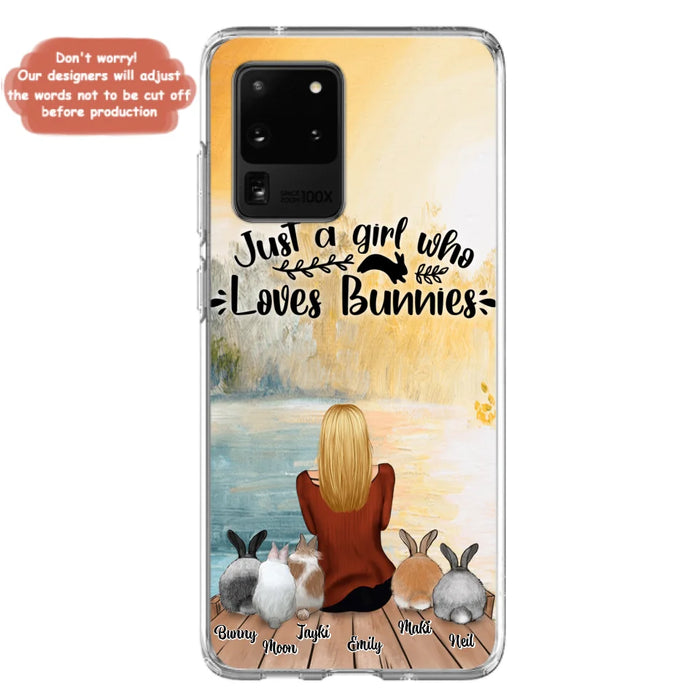 Custom Personalized Rabbit Mom Phone Case - Gifts For Rabbit Lovers With Upto 5 Rabbits - Just A Gril Who Loves Bunnies