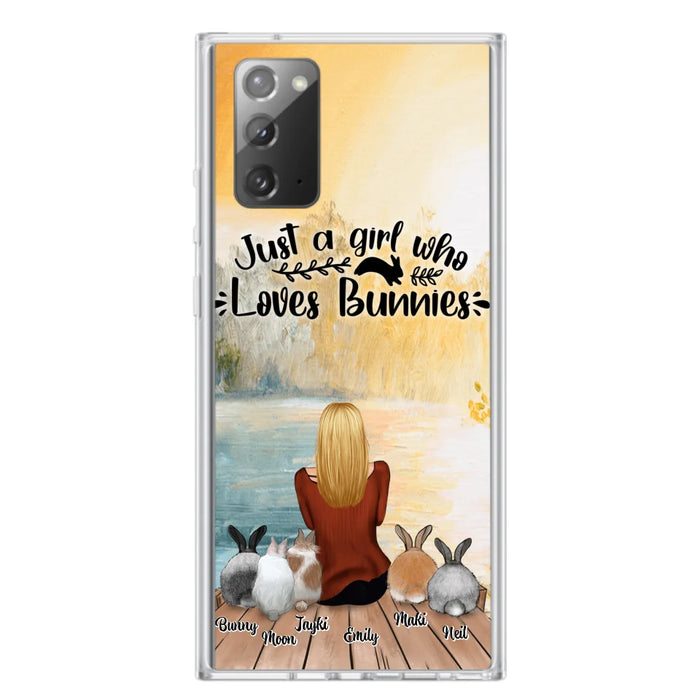 Custom Personalized Rabbit Mom Phone Case - Gifts For Rabbit Lovers With Upto 5 Rabbits - Just A Gril Who Loves Bunnies