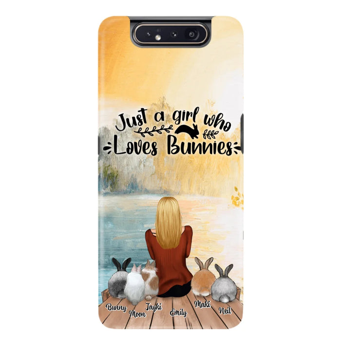 Custom Personalized Rabbit Mom Phone Case - Gifts For Rabbit Lovers With Upto 5 Rabbits - Just A Gril Who Loves Bunnies