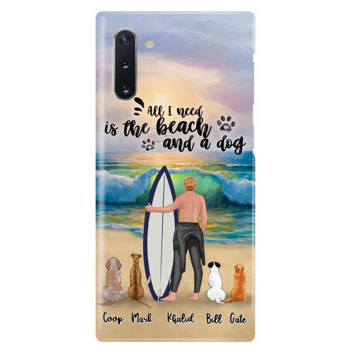 Custom Personalized Surfing Phone Case - Woman/Man With Upto 4 Pets  - Phone Case For iPhone and Samsung - To the Ocean I go - CCS180