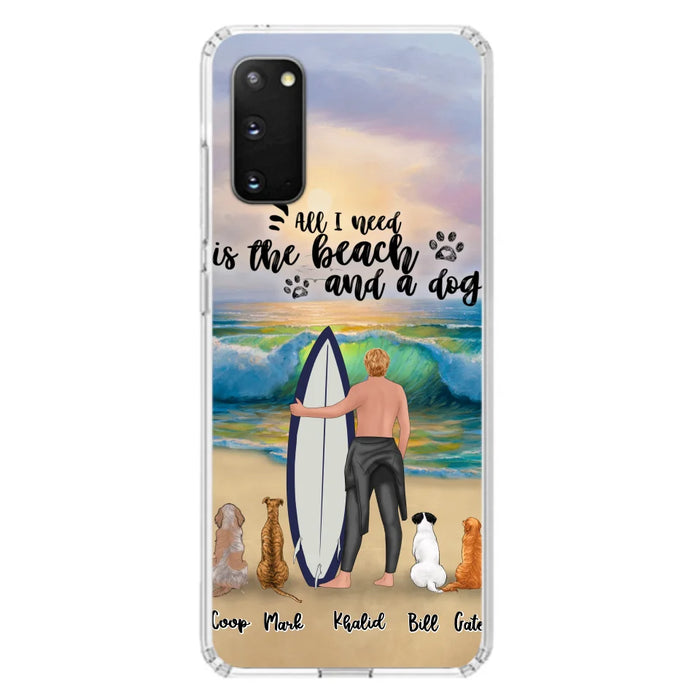 Custom Personalized Surfing Phone Case - Woman/Man With Upto 4 Pets  - Phone Case For iPhone and Samsung - To the Ocean I go - CCS180