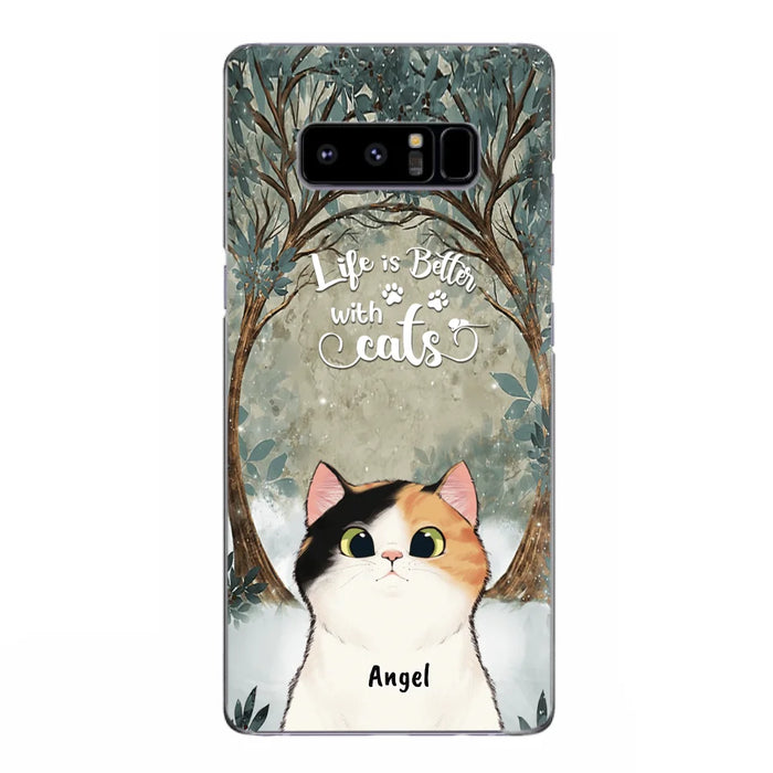 Custom Personalized Cat Phone Case - Best Gift For Cat Lover - Life Is Better With Cats - Phone Case For  iPhone And Samsung