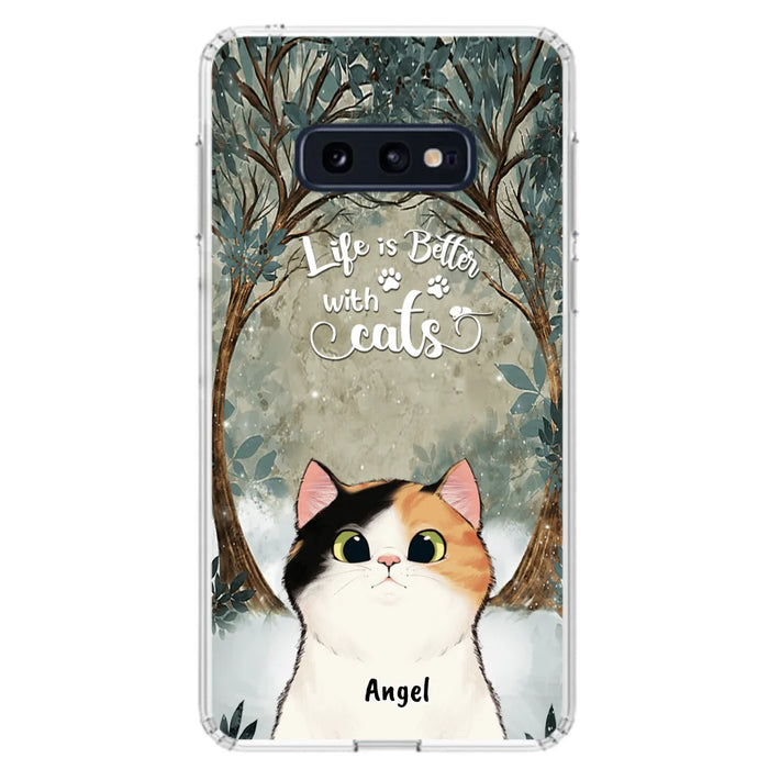 Custom Personalized Cat Phone Case - Best Gift For Cat Lover - Life Is Better With Cats - Phone Case For  iPhone And Samsung