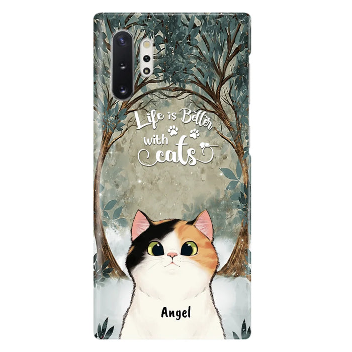 Custom Personalized Cat Phone Case - Best Gift For Cat Lover - Life Is Better With Cats - Phone Case For  iPhone And Samsung