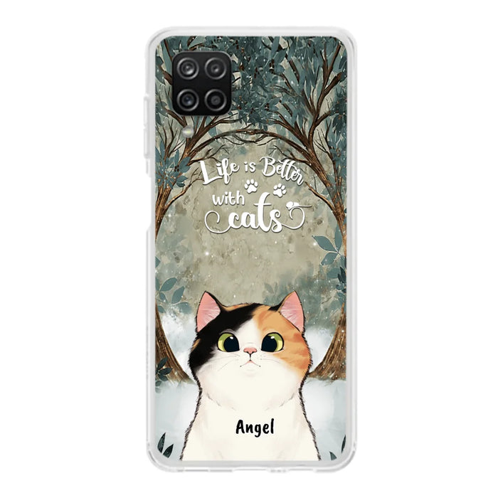 Custom Personalized Cat Phone Case - Best Gift For Cat Lover - Life Is Better With Cats - Phone Case For  iPhone And Samsung