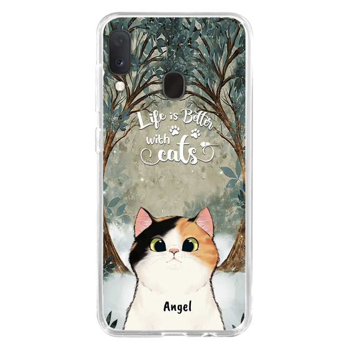 Custom Personalized Cat Phone Case - Best Gift For Cat Lover - Life Is Better With Cats - Phone Case For  iPhone And Samsung