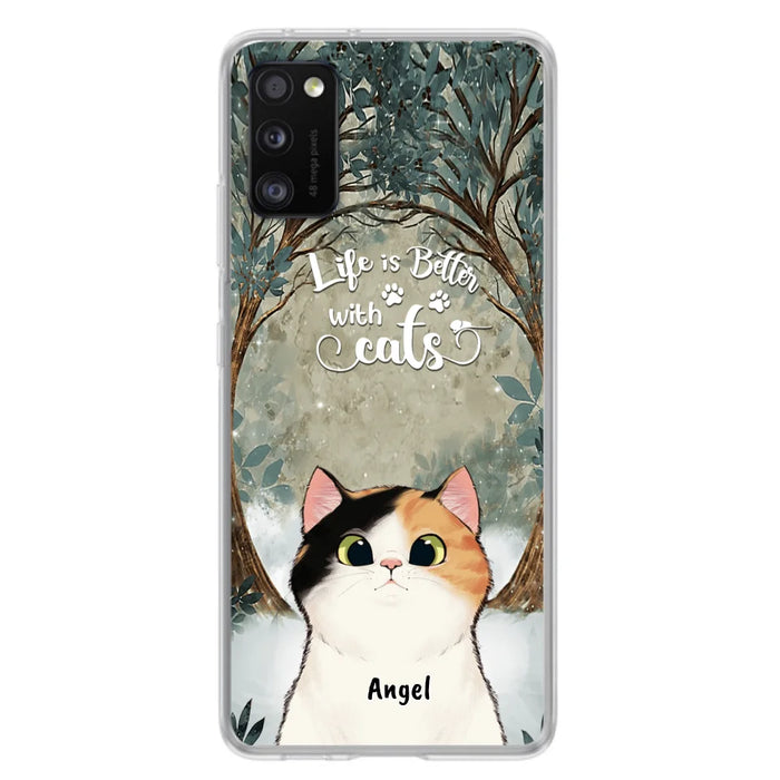 Custom Personalized Cat Phone Case - Best Gift For Cat Lover - Life Is Better With Cats - Phone Case For  iPhone And Samsung