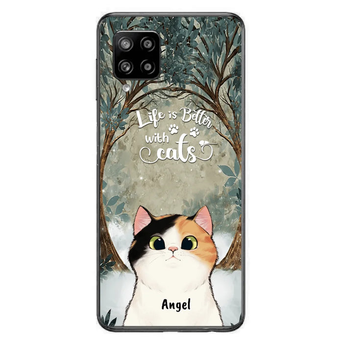 Custom Personalized Cat Phone Case - Best Gift For Cat Lover - Life Is Better With Cats - Phone Case For  iPhone And Samsung