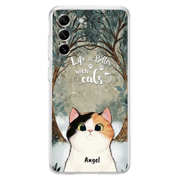 Custom Personalized Cat Phone Case - Best Gift For Cat Lover - Life Is Better With Cats - Phone Case For  iPhone And Samsung