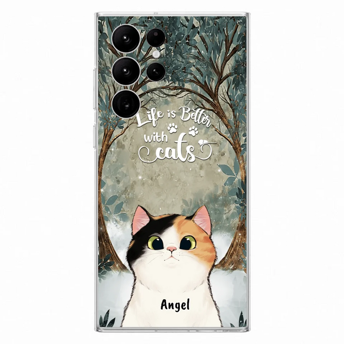 Custom Personalized Cat Phone Case - Best Gift For Cat Lover - Life Is Better With Cats - Phone Case For  iPhone And Samsung