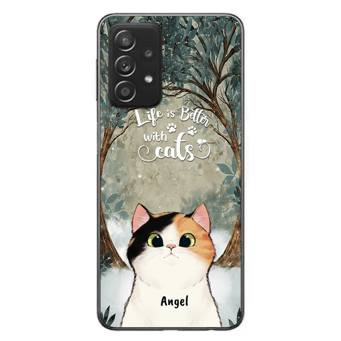 Custom Personalized Cat Phone Case - Best Gift For Cat Lover - Life Is Better With Cats - Phone Case For  iPhone And Samsung