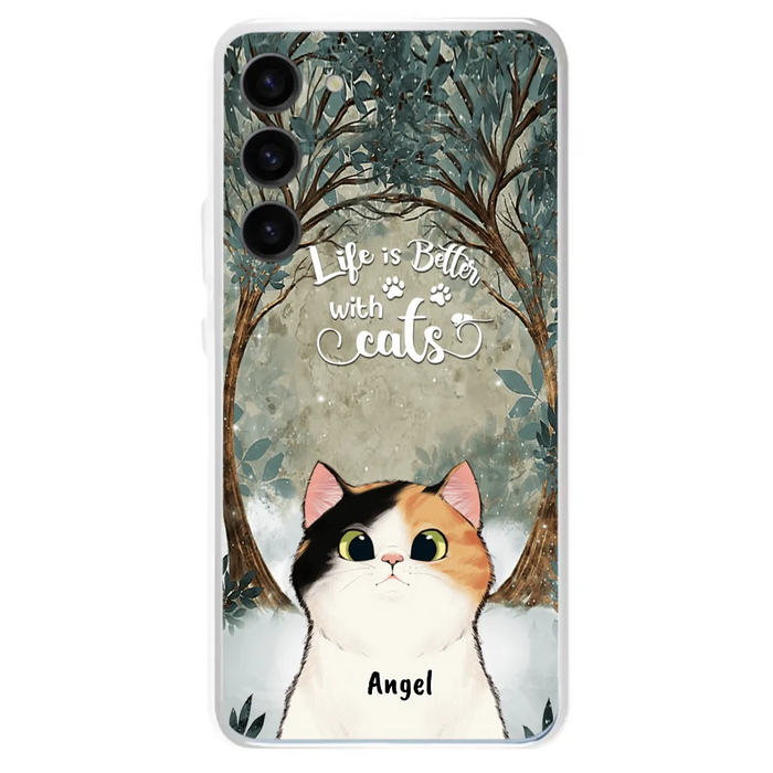 Custom Personalized Cat Phone Case - Best Gift For Cat Lover - Life Is Better With Cats - Phone Case For  iPhone And Samsung