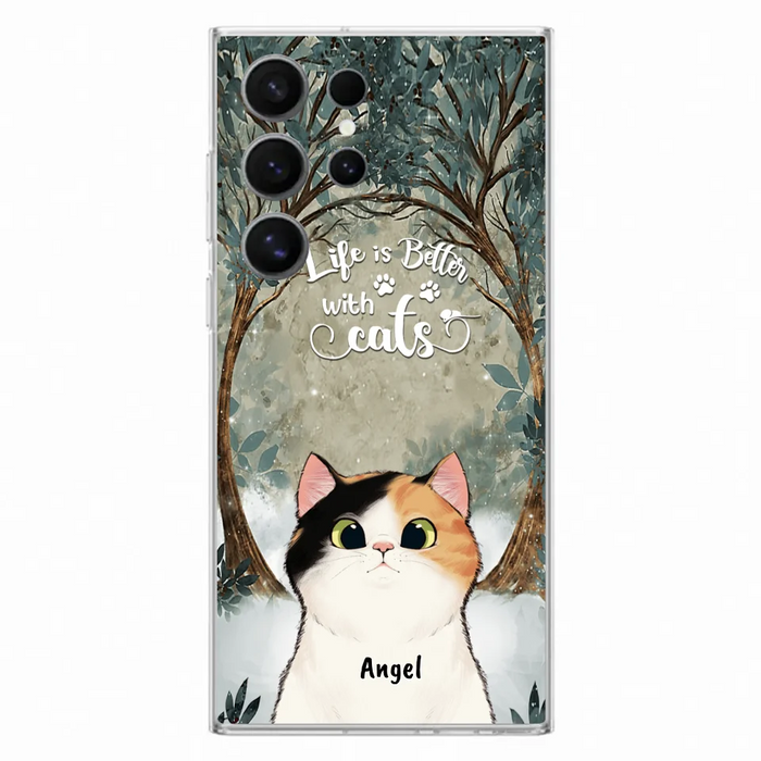 Custom Personalized Cat Phone Case - Best Gift For Cat Lover - Life Is Better With Cats - Phone Case For  iPhone And Samsung