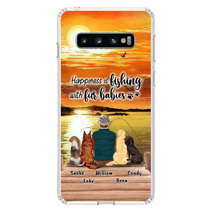 Custom Personalized Fishing Man/Woman Phone Case - Upto 4 Pets - Phone Case For iPhone and Samsung - 4TC88X