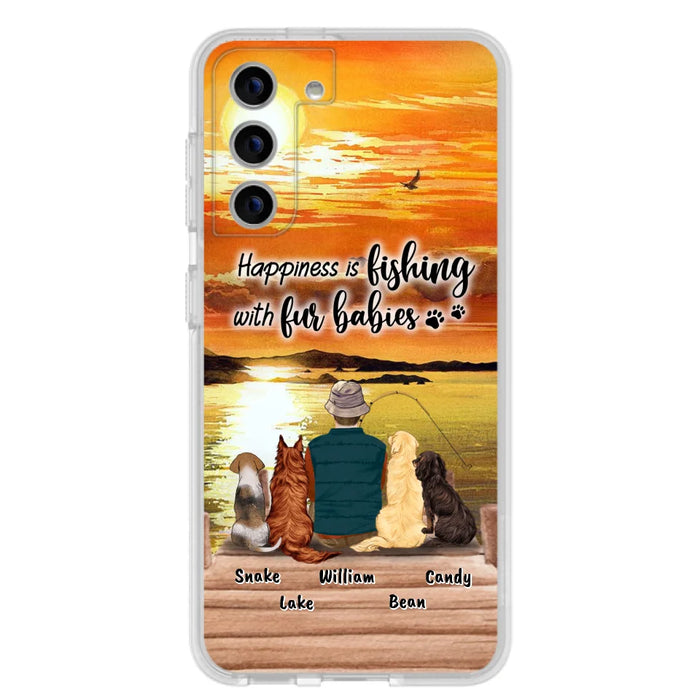 Custom Personalized Fishing Man/Woman Phone Case - Upto 4 Pets - Phone Case For iPhone and Samsung - 4TC88X