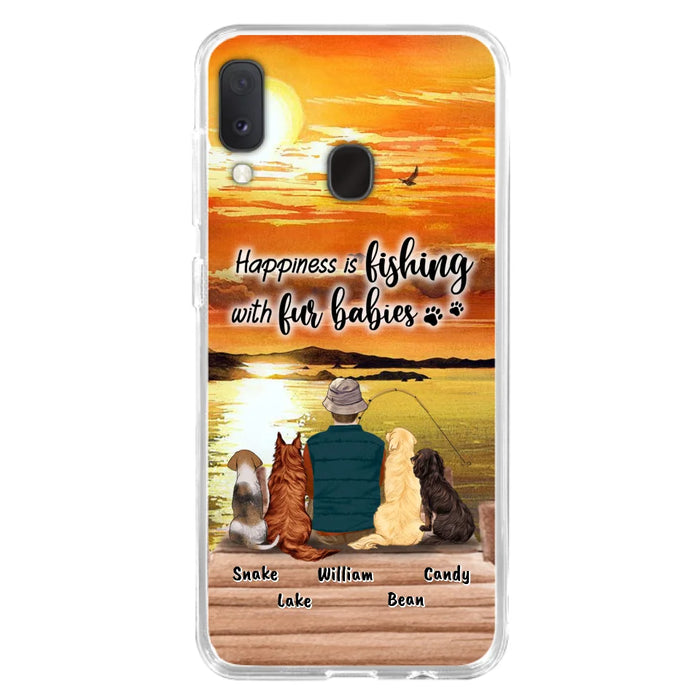 Custom Personalized Fishing Man/Woman Phone Case - Upto 4 Pets - Phone Case For iPhone and Samsung - 4TC88X