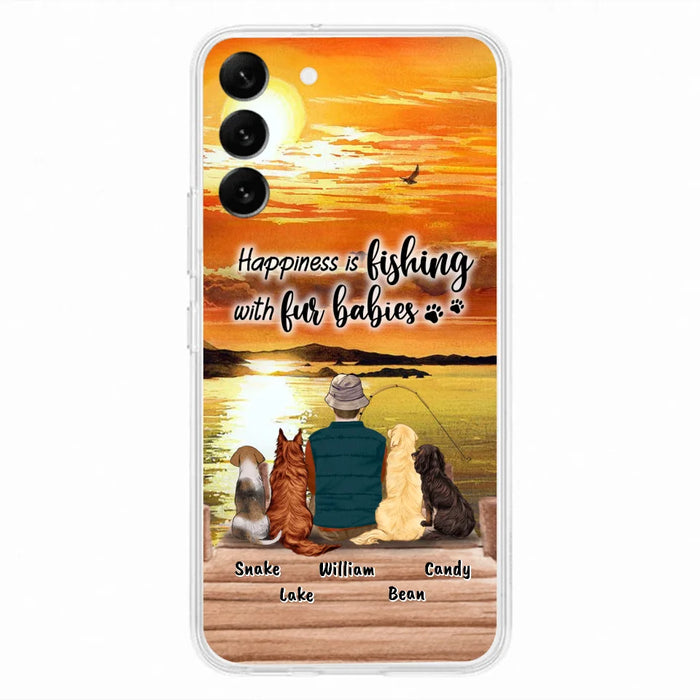 Custom Personalized Fishing Man/Woman Phone Case - Upto 4 Pets - Phone Case For iPhone and Samsung - 4TC88X