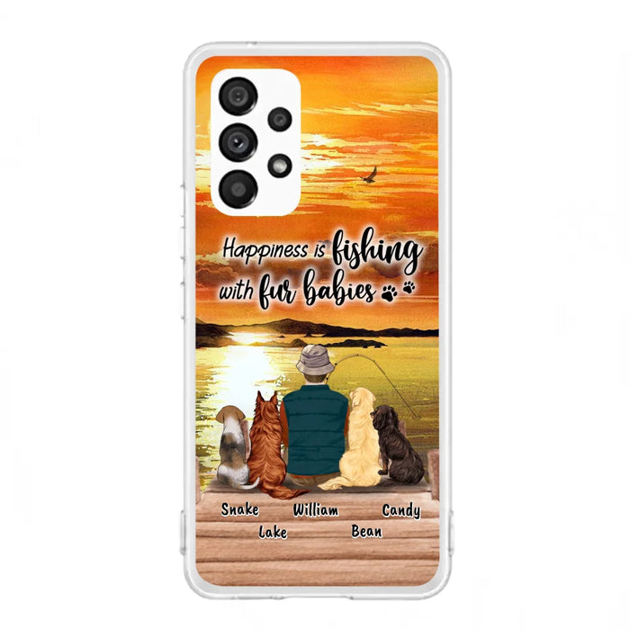 Custom Personalized Fishing Man/Woman Phone Case - Upto 4 Pets - Phone Case For iPhone and Samsung - 4TC88X