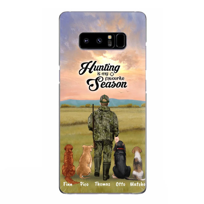 Custom Personalized Hunting Phone Case - Man/Woman With Upto 4 Dogs - Phone Case For iPhone And Samsung - 4168OK