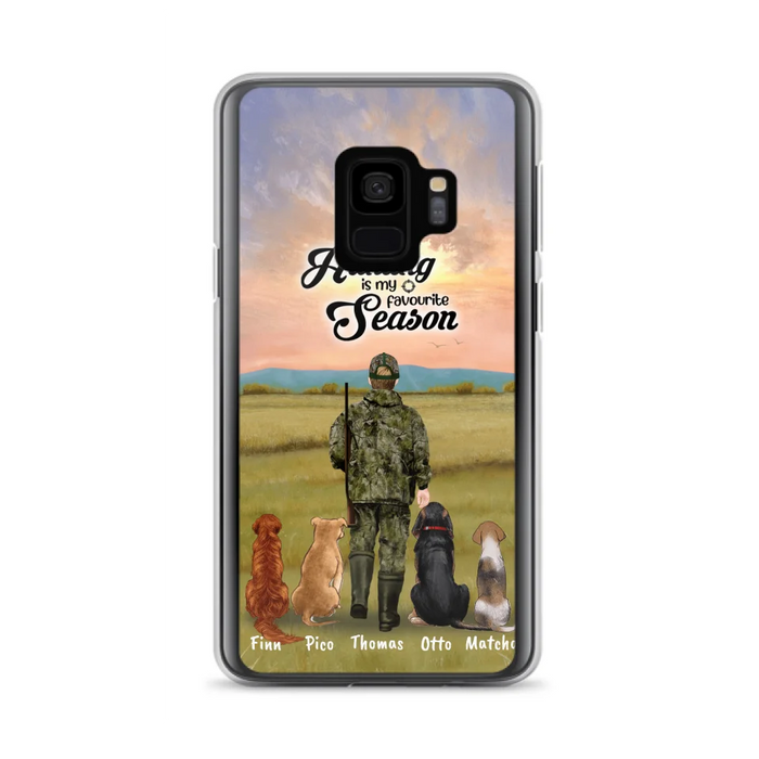 Custom Personalized Hunting Phone Case - Man/Woman With Upto 4 Dogs - Phone Case For iPhone And Samsung - 4168OK