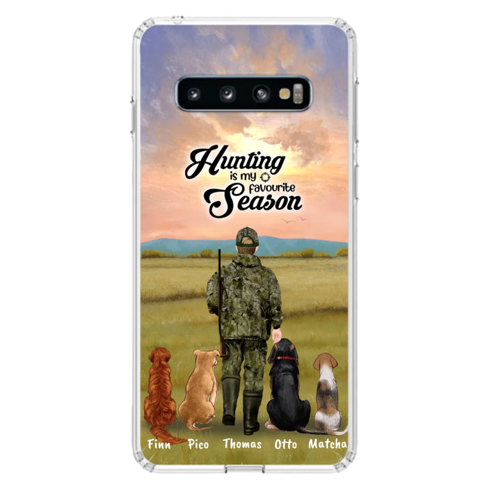 Custom Personalized Hunting Phone Case - Man/Woman With Upto 4 Dogs - Phone Case For iPhone And Samsung - 4168OK