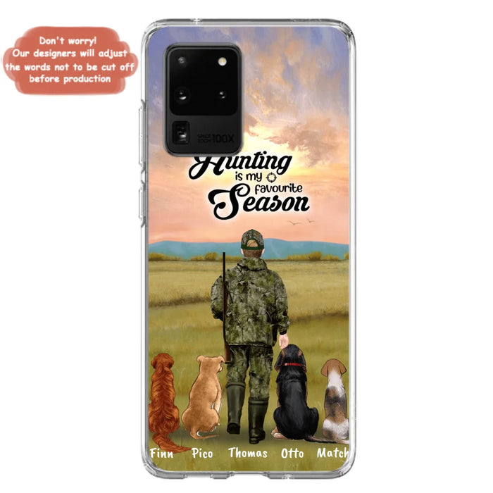 Custom Personalized Hunting Phone Case - Man/Woman With Upto 4 Dogs - Phone Case For iPhone And Samsung - 4168OK