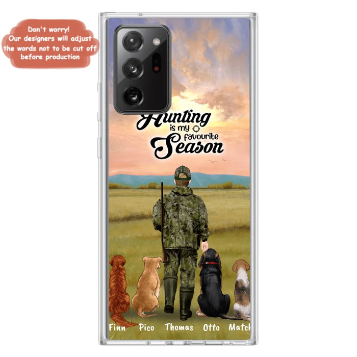 Custom Personalized Hunting Phone Case - Man/Woman With Upto 4 Dogs - Phone Case For iPhone And Samsung - 4168OK