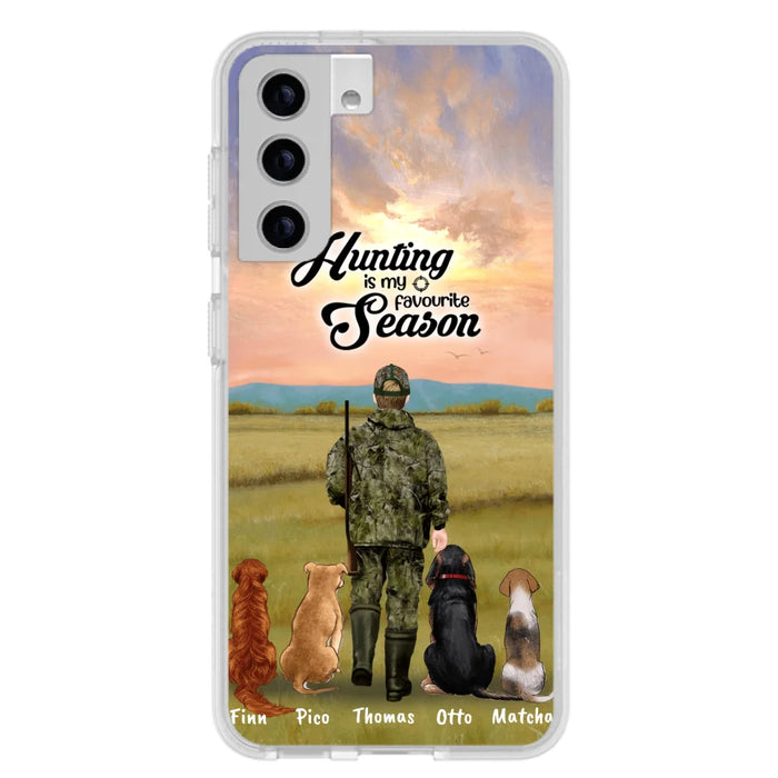 Custom Personalized Hunting Phone Case - Man/Woman With Upto 4 Dogs - Phone Case For iPhone And Samsung - 4168OK