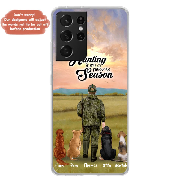 Custom Personalized Hunting Phone Case - Man/Woman With Upto 4 Dogs - Phone Case For iPhone And Samsung - 4168OK